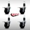 Service Caster 3.5'' SS Soft Rubber Swivel 1-5/8'' Expanding Stem Caster Set Total Lock Brake, 4PK SCC-SSEXTTL20S3514-SRS-158-4 - alternate 2